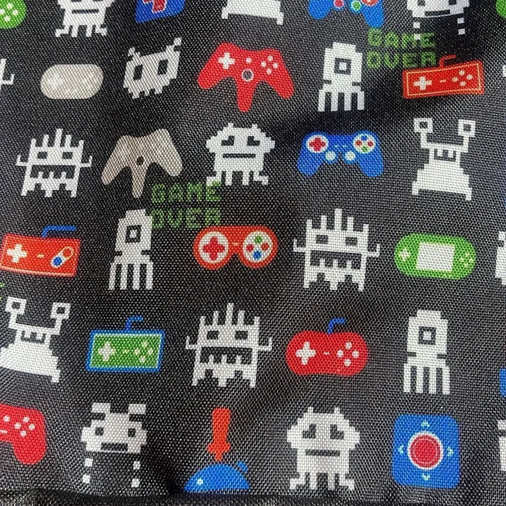 Black Backpack with Retro Gaming Icons NWT
